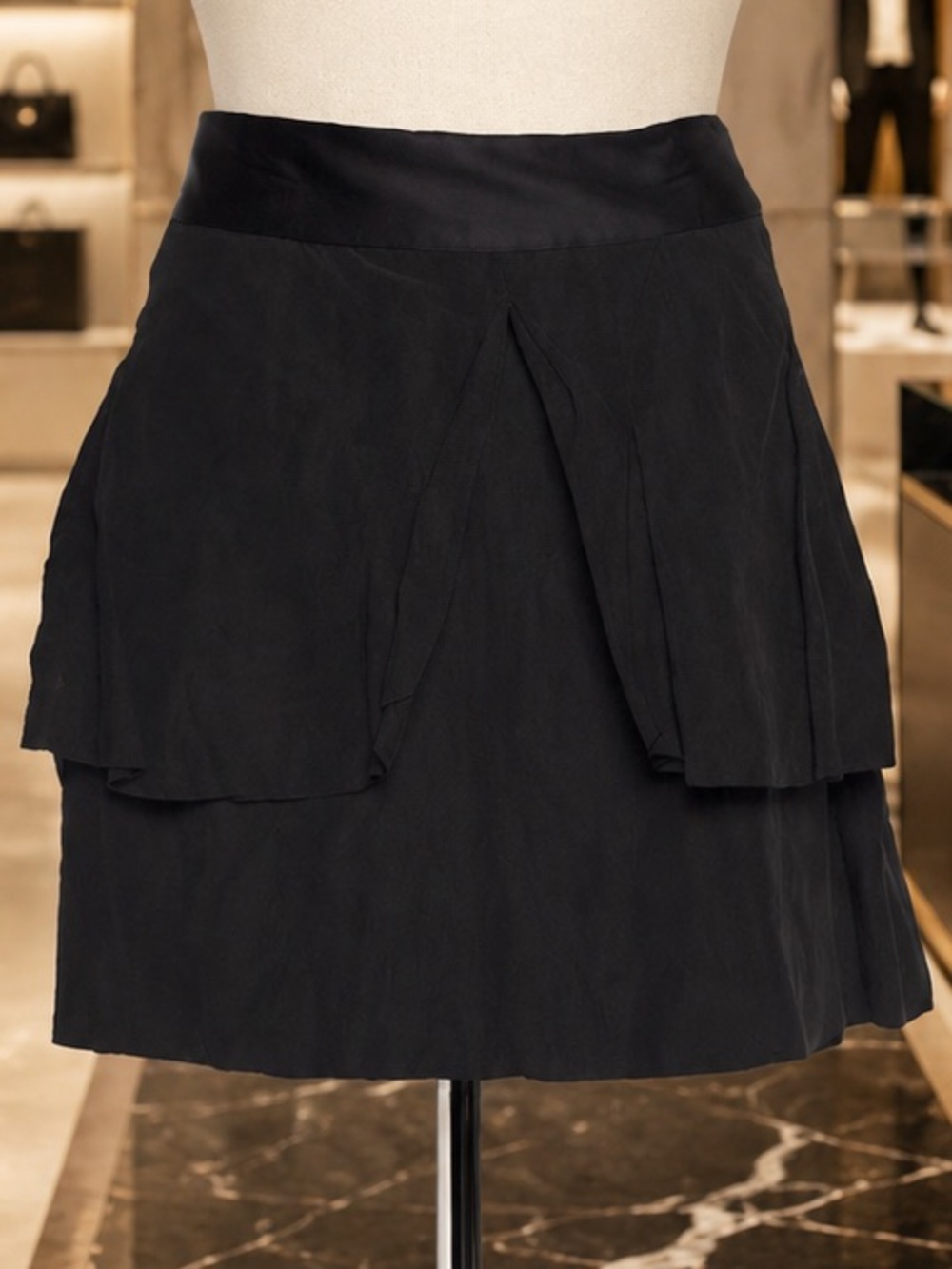 Emporio Armani Ruffle It Up Black Mini Skirt Designer Skirt Italian Luxury Skirt - Picture 2 of 4